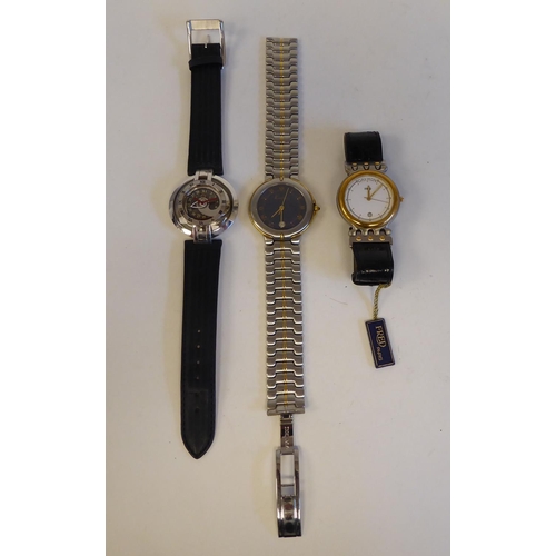 224 - Three dissimilar modern wristwatches, variously strapped