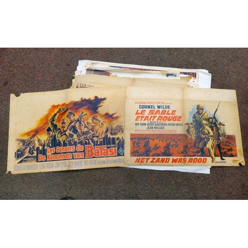 237 - A selection of French language, coloured film posters, many featuring Second World War period produc... 