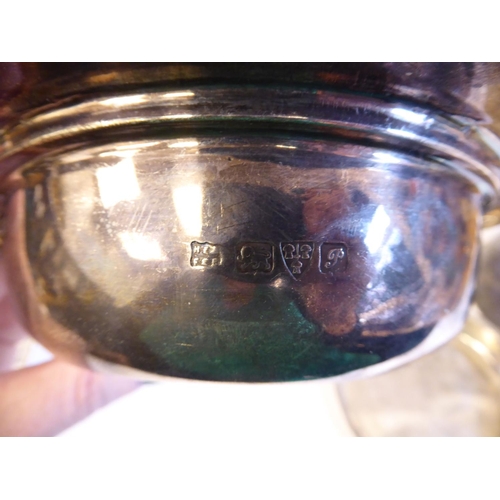 244 - A silver muffin dish with cover and liner, a raised piecrust border  indistinct Chester mark 1916  8... 