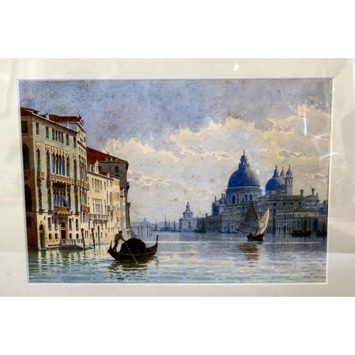 27 - 20thC Venetian School - a small craft on the Grand Canal  watercolour  6