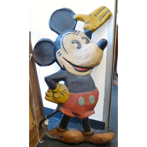 282 - A 1940s two dimensional painted papier mache 'stand-up' store display Mickey Mouse figure  42