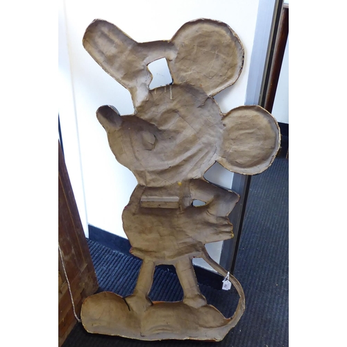 282 - A 1940s two dimensional painted papier mache 'stand-up' store display Mickey Mouse figure  42