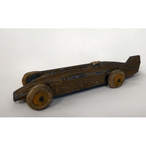 299 - Five vintage diecast model vehicles: to include a model of the Golden Arrow Landspeed record by Sir ... 