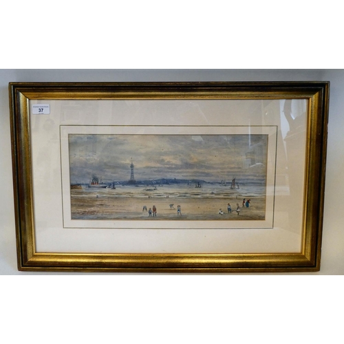 37 - N Houstan - a pleasure beach  watercolour  bears a signature & dated 1910  7.5