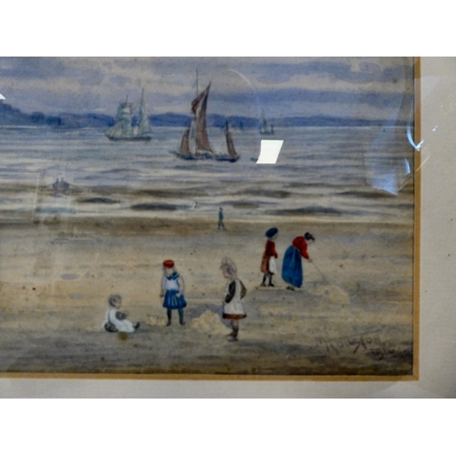 37 - N Houstan - a pleasure beach  watercolour  bears a signature & dated 1910  7.5