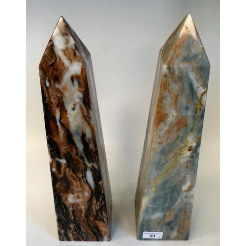 51 - Two similar late 19th/early 20thC marble obelisks  16