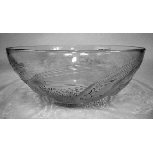 59 - A Lalique opalescent Ondines crystal bowl  bears a moulded mark  8.25