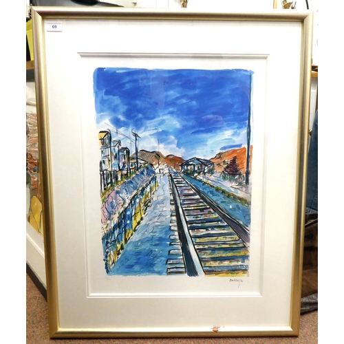 69 - After Bob Dylan - 'Train Tracks Portfolio'  Limited Edition 99/295 coloured print  bears a... 