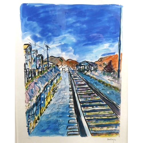 69 - After Bob Dylan - 'Train Tracks Portfolio'  Limited Edition 99/295 coloured print  bears a... 