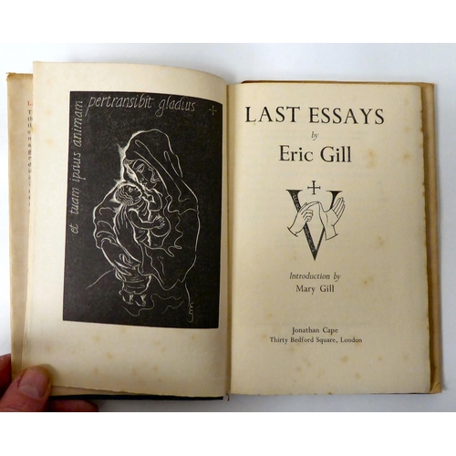 78 - Books: the work of Eric Gill (1882-1940), viz. 'Last Essays' with an introduction by Mary Gill; 'Woo... 