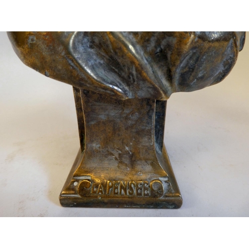 8 - A cast bronze bust, inscribed 'Cla Pensee'  bears a signature G.Michel & marked Susse Fres Paris... 