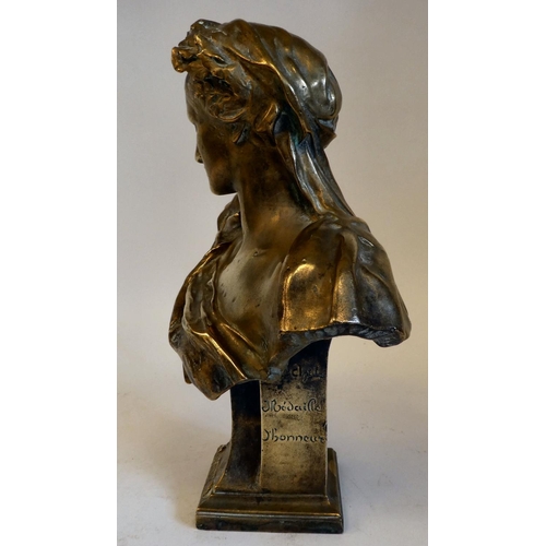 8 - A cast bronze bust, inscribed 'Cla Pensee'  bears a signature G.Michel & marked Susse Fres Paris... 