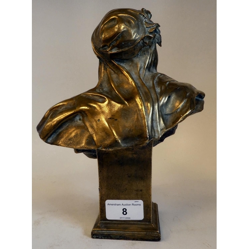 8 - A cast bronze bust, inscribed 'Cla Pensee'  bears a signature G.Michel & marked Susse Fres Paris... 