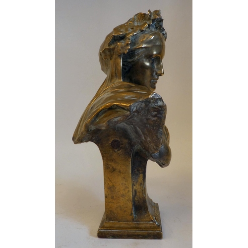 8 - A cast bronze bust, inscribed 'Cla Pensee'  bears a signature G.Michel & marked Susse Fres Paris... 