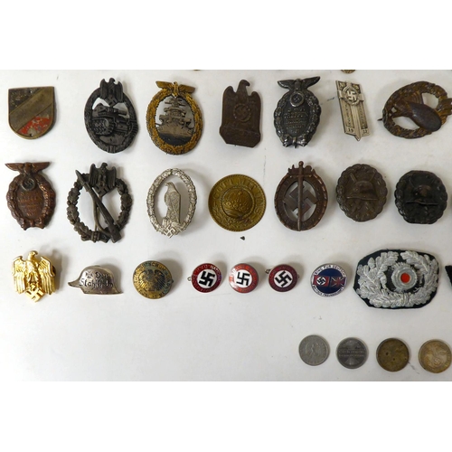 97 - WITHDRAWN - German World War II/Third Reich related collectables, some copies: to include enamelled ... 