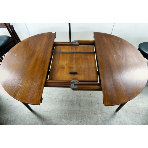 279 - A Frem Rajle of Denmark by Hans Olsen teak 'Roundette' dining table, raised on turned legs  29