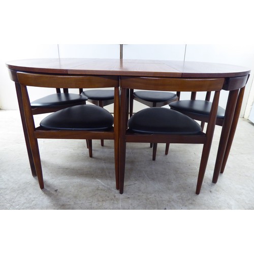 279 - A Frem Rajle of Denmark by Hans Olsen teak 'Roundette' dining table, raised on turned legs  29