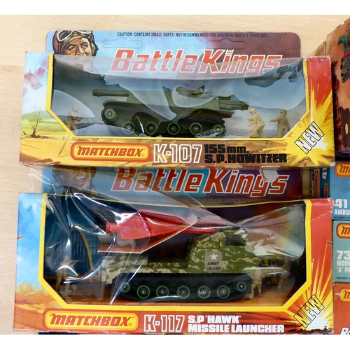 103 - Matchbox diecast model vehicles  some boxed; and a 1980s catalogue: to include a K-117 SP Hawk Missi... 