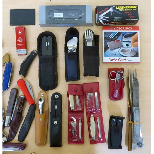 109 - Various fruit, pocket and Swiss Army knives