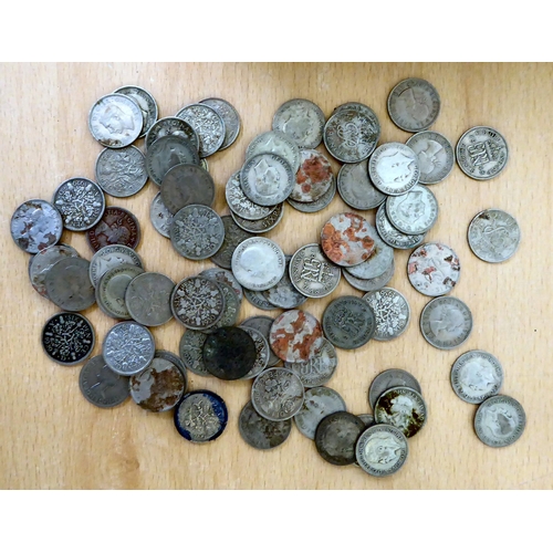 142 - Uncollated British coins: to include pre-1921 silver examples