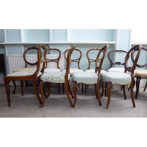 15 - Fifteen dining chairs, circa 1820-1870, variously framed, styled with later fabric upholstered seats