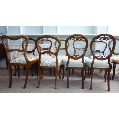 15 - Fifteen dining chairs, circa 1820-1870, variously framed, styled with later fabric upholstered seats