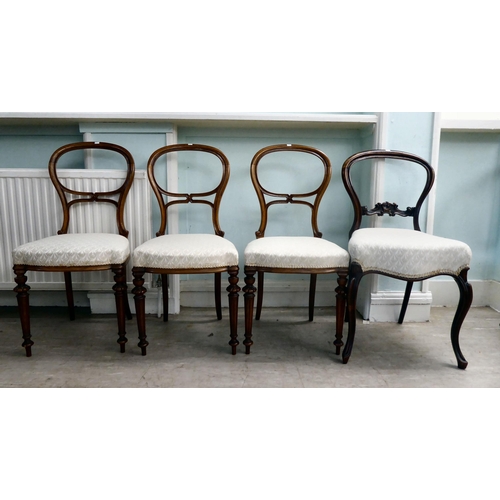 15 - Fifteen dining chairs, circa 1820-1870, variously framed, styled with later fabric upholstered seats