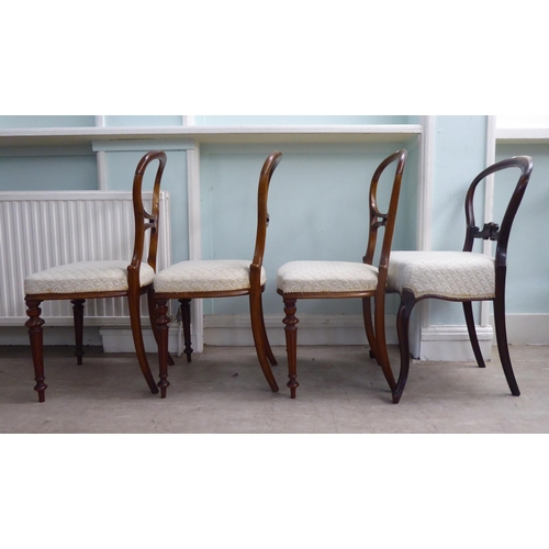 15 - Fifteen dining chairs, circa 1820-1870, variously framed, styled with later fabric upholstered seats