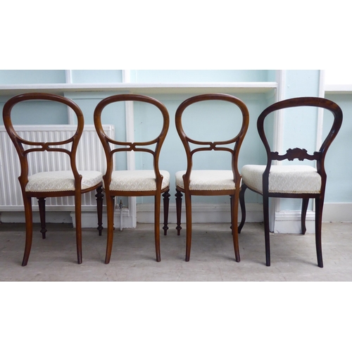 15 - Fifteen dining chairs, circa 1820-1870, variously framed, styled with later fabric upholstered seats