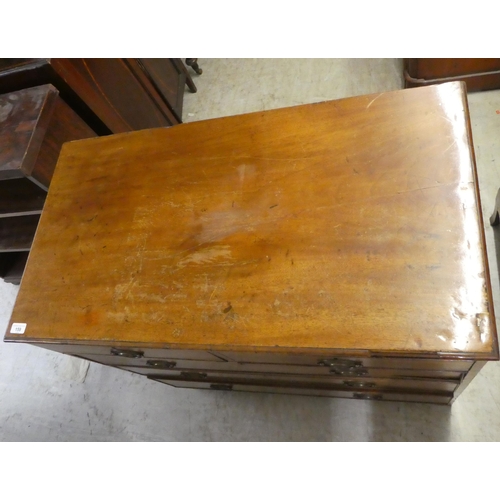 159 - A 19thC mahogany dressing chest, comprising two short/three graduated long drawers with cockbeading ... 