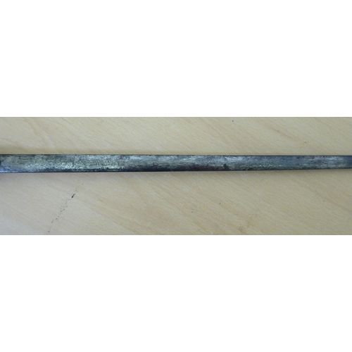 170 - A late 18thC court sword with a gilt metal handle and an engraved blade  31