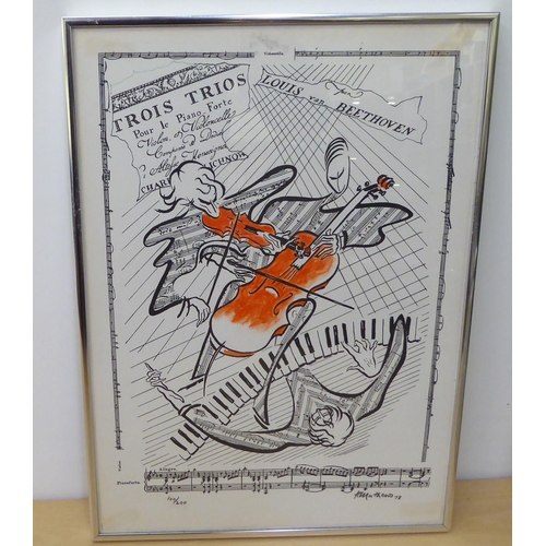 172 - After H.Mathews - four musical prints  bears a pencil signature & dated '78  12