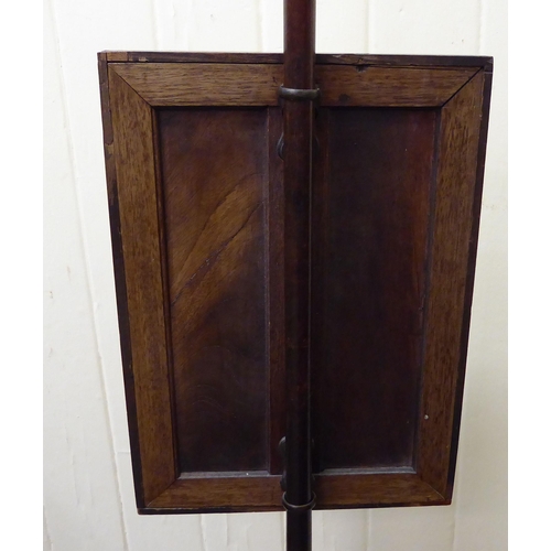 188 - A late Victorian mahogany polescreen with a floral tapestry, height adjustable panel, raised on a ci... 