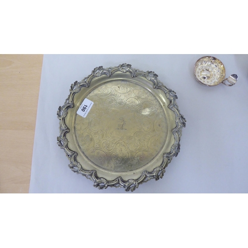 190 - Silver and plate: to include an EPNS salver with a cast foliate edge  10