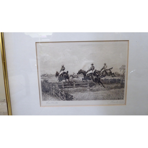 193 - After Frank Paton - three horse racing studies  prints  bearing pencil signatures  7