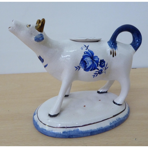 195 - Ceramics: to include a late Victorian Staffordshire cow creamer  4