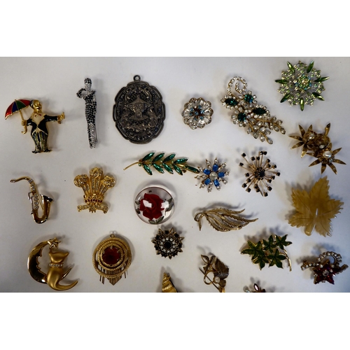 24 - Costume jewellery: to include brooches