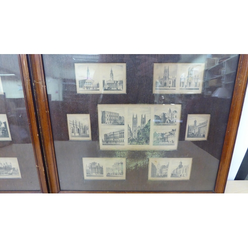 268 - Fourteen 19thC prints - 'Views of London' in two framed, card mounted sets of seven  15