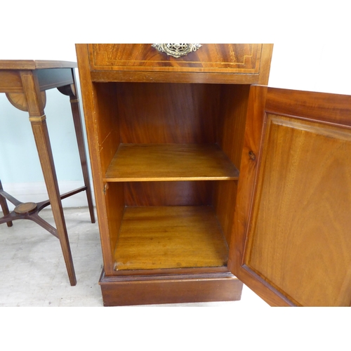 27 - Small, mainly Edwardian furniture: to include a string inlaid mahogany, two tier plant stand  38