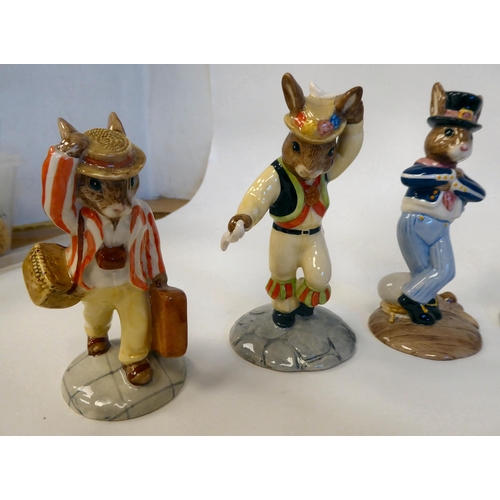 3 - Nine Royal Doulton china Bunnykins figures, featuring 'Happy Birthday Bunnykins'  circa 1980s-e... 