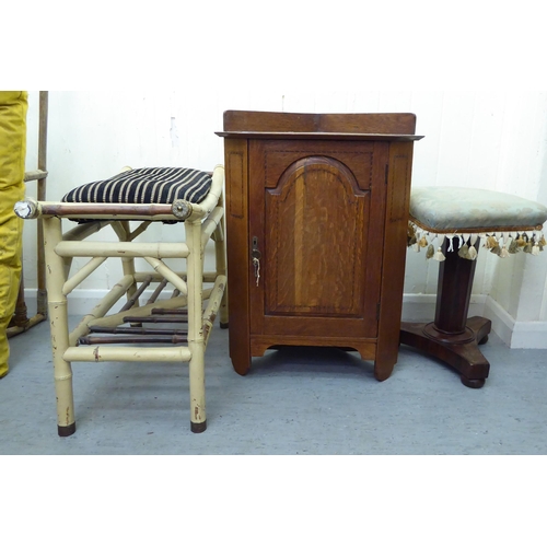 309 - Three items of small furniture: to include a late Victorian mahogany stool