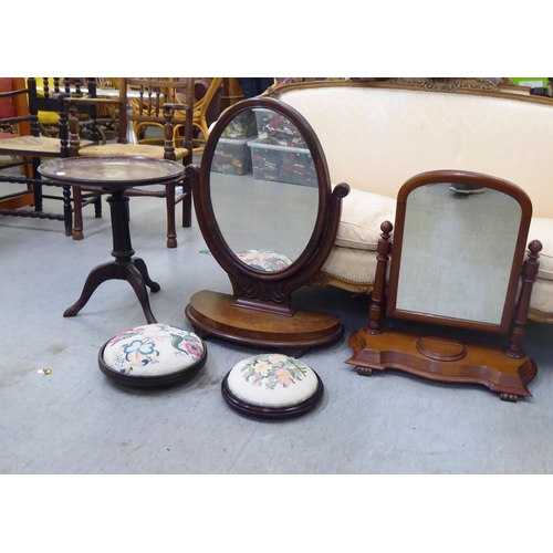 317 - Five pieces of small 20thC furniture: to include a mahogany pedestal table  21