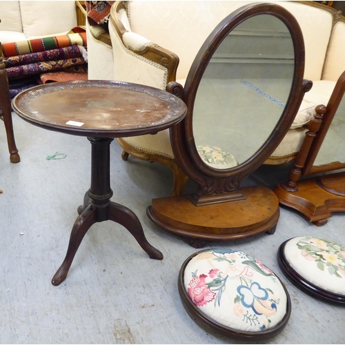 317 - Five pieces of small 20thC furniture: to include a mahogany pedestal table  21