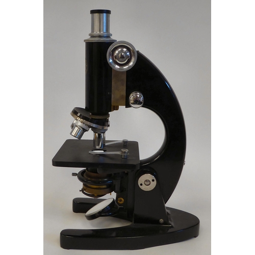 42 - A C.Baker black lacquered metal microscope No.32685  13