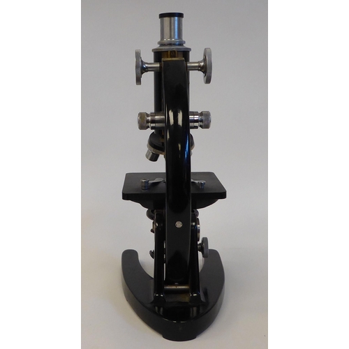 42 - A C.Baker black lacquered metal microscope No.32685  13