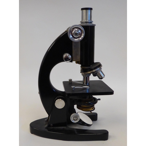 42 - A C.Baker black lacquered metal microscope No.32685  13