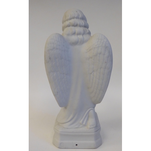 64 - A French Parianware angelic figure, bears an impressed stamp verso  11