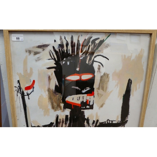 88 - After Michel Basquiat - a self portrait  print on canvas  27