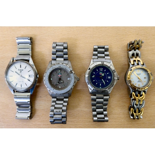 98 - WITHDRAWN - Wristwatches  variously cased and strapped: to include a Tag Heuer; a Pulsar; a Casio; a... 