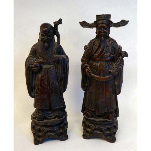 111 - Two Chinese ceramic figures, standing elders  12